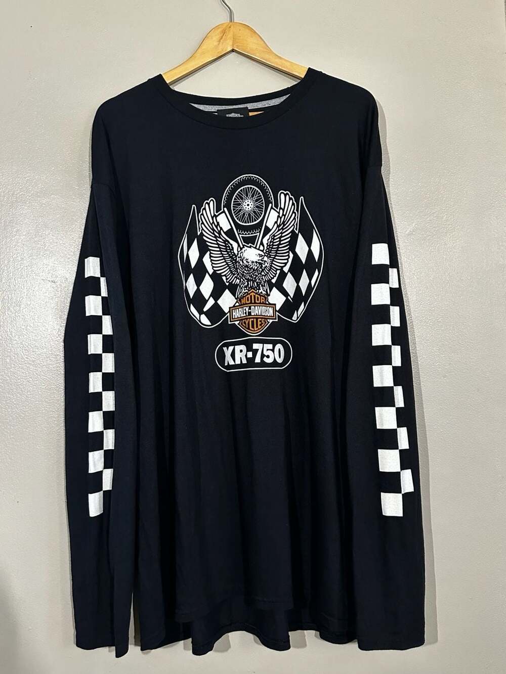 Harley-Davidson XR-750 Museum Long Sleeve Shirt Size 4XL Black Checkered